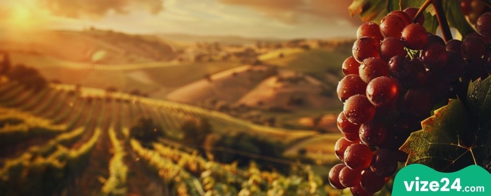 Eltville am Rhein şarap bağları ve kale manzarası