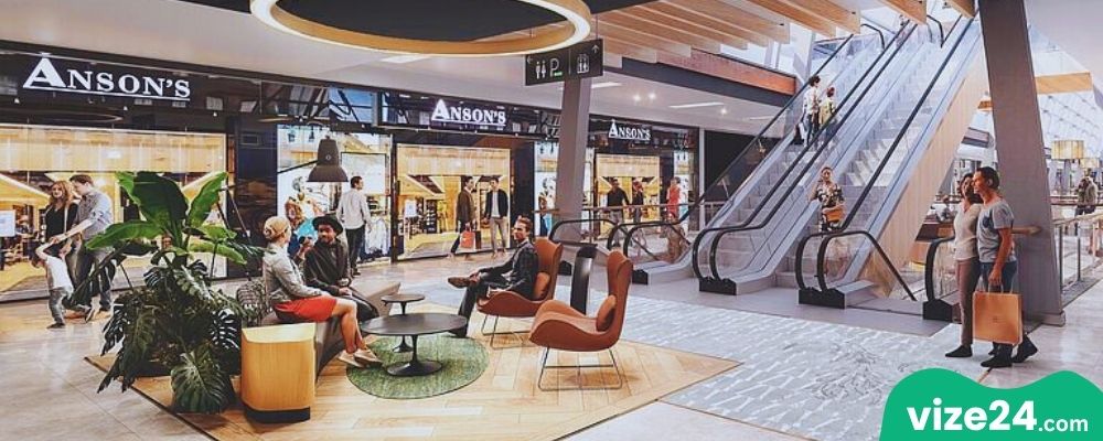 Ettlinger Tor Karlsruhe alışveriş merkezi ve modern iç tasarım