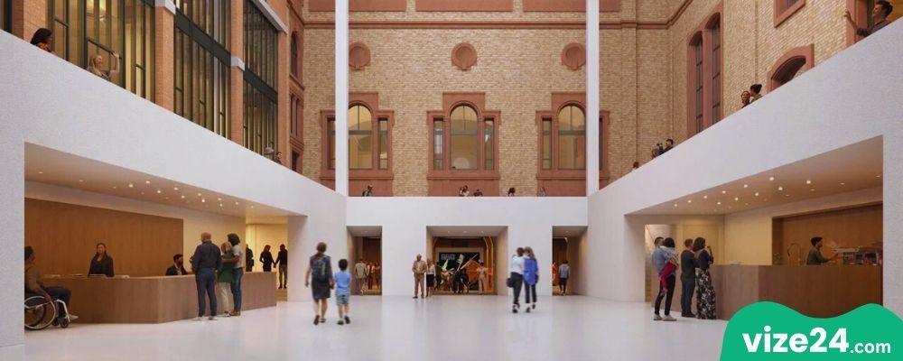 Staatliche Kunsthalle Karlsruhe sanat galerisi ve müze iç mekanı