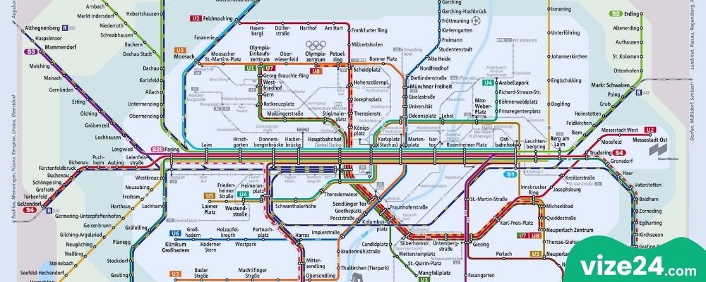 Münih toplu taşıma haritası