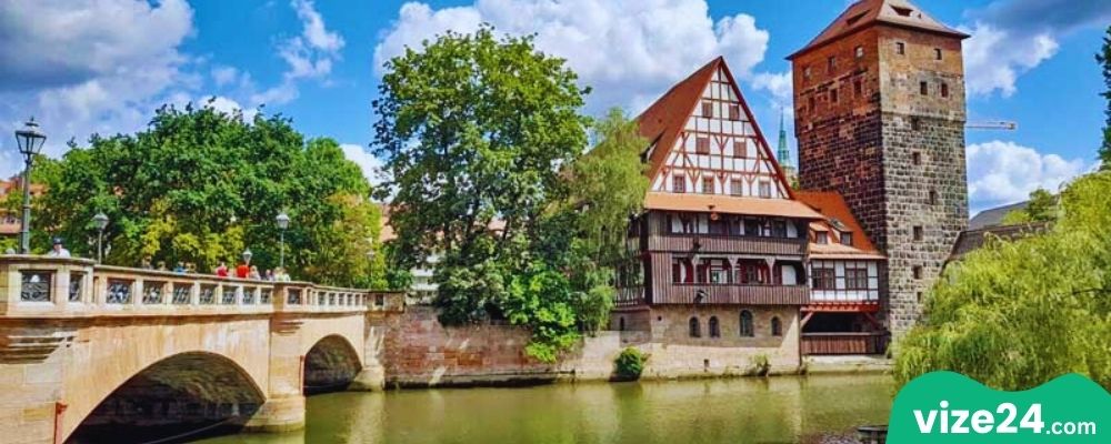 Nürnberg kalesi ve tarihi şehir merkezi