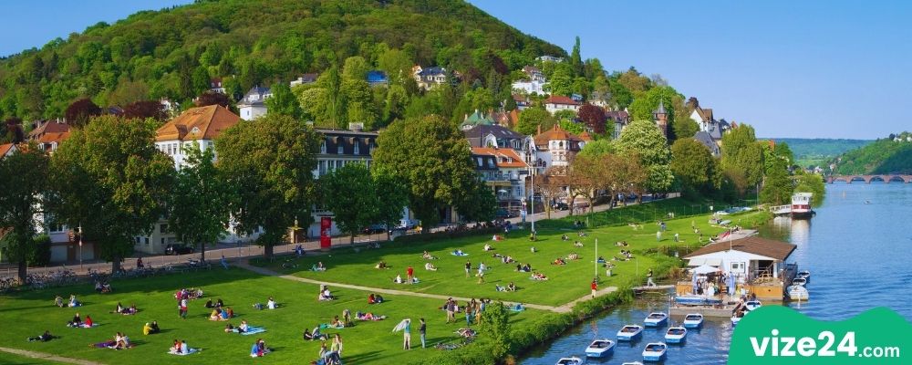 Odenwald Heidelberg doğa parkı ve orman manzarası