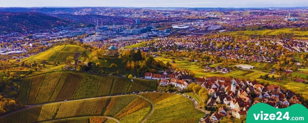 Weinwanderweg Stuttgart üzüm bağları ve yürüyüş rotası